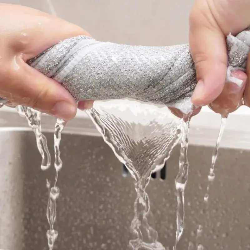 Thumbnail: 5-20PCS Magic Cleaning Cloth Thickened Double -sided Metal Steel Wire Rags Kitch