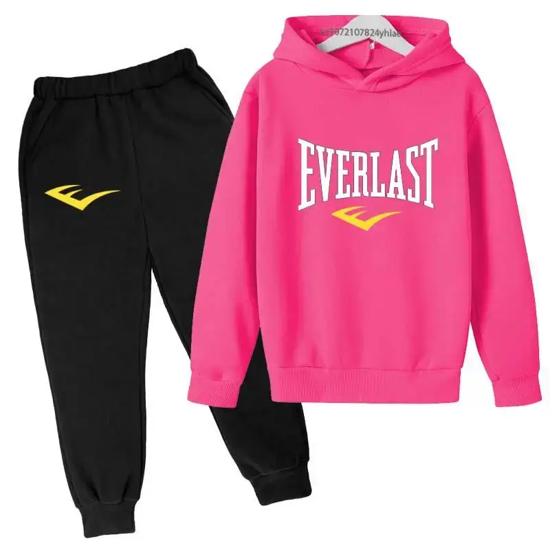الصورة المصغرة: Kids Autumn Spring Casual Letter Print 2pcs Hoodie+Pants Tracksuits 2-13 Years B
