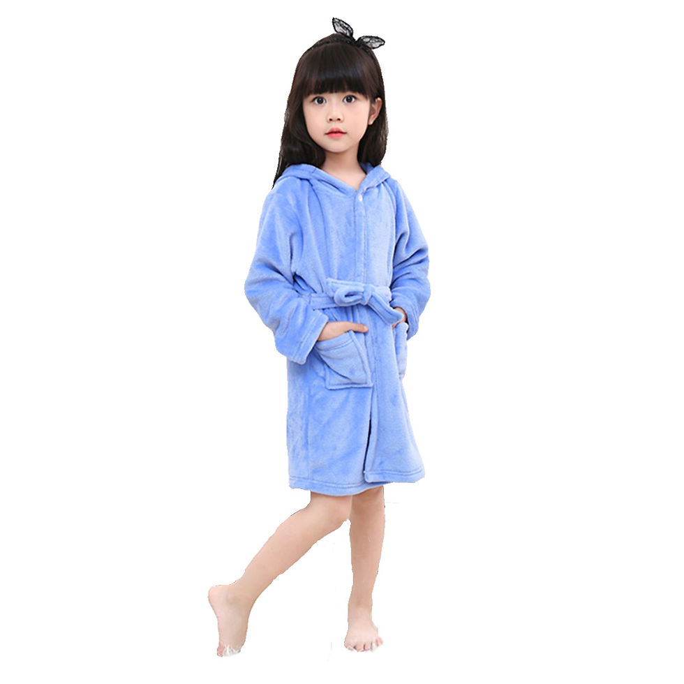 Thumbnail: Kids Bathrobe for Girl Children Clothing Girl Flannel Bath Robe Clothes Boy Stit
