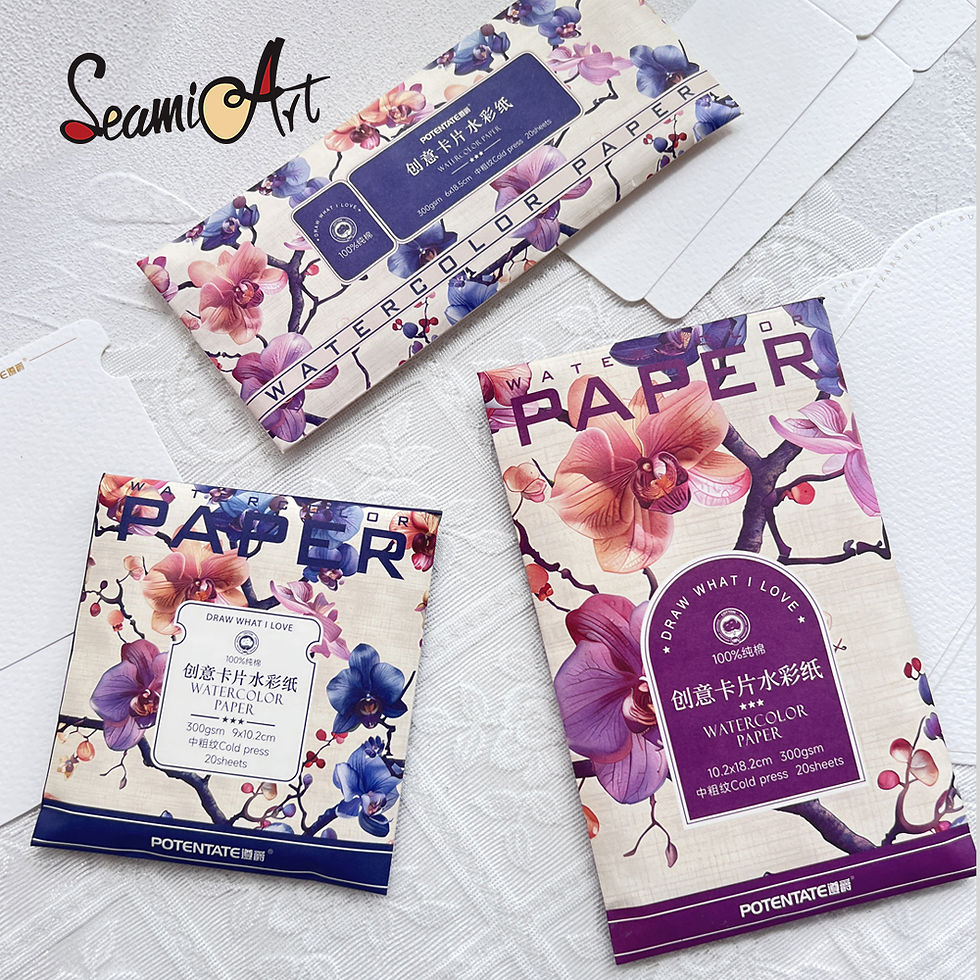 SeamiArt POTENTATE 20pcs Stamp Watercolor Drawing Paper DIY Sketch Paper 300gsm