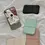 Thumbnail: Desktop Makeup Mirror Solid Color PU Leather Simple Portable Handheld Makeup Mir