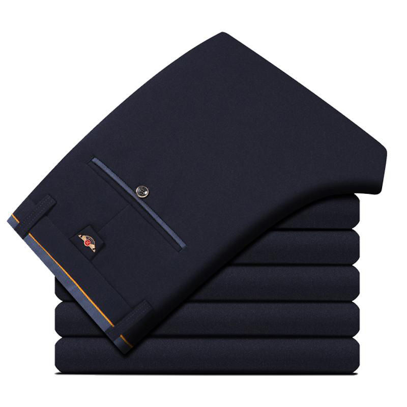 Thumbnail: Mens Summer Fashion Business Casual Long Pants Suit Pants Male Elastic Straight 
