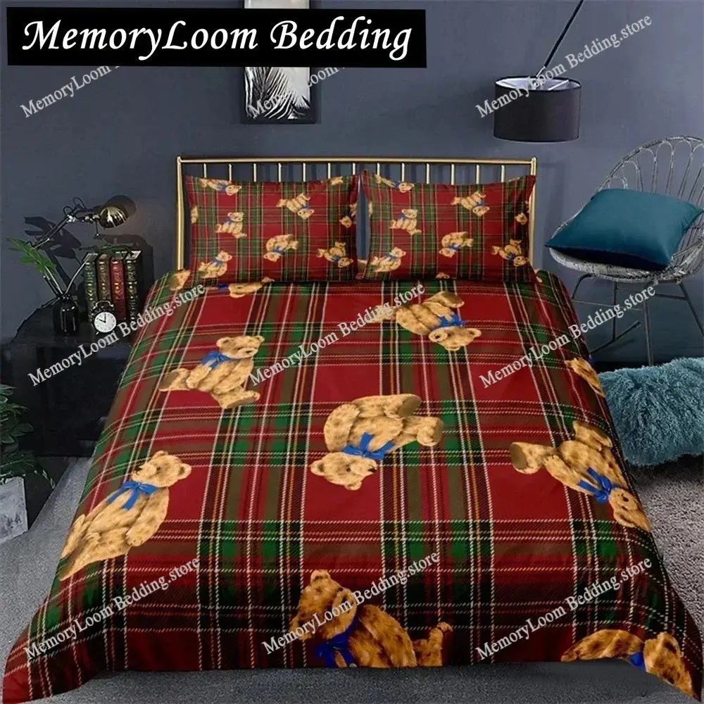 Premium Teddy Bear Bedding Set: Luxury Duvet Cover & Pillowcases for Deep Sleep.