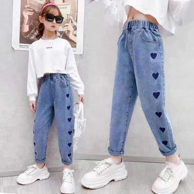 الصورة المصغرة: Kids Clothes Baby Girls Pants Sweatpants Children's Clothing Denim jeans Autumn