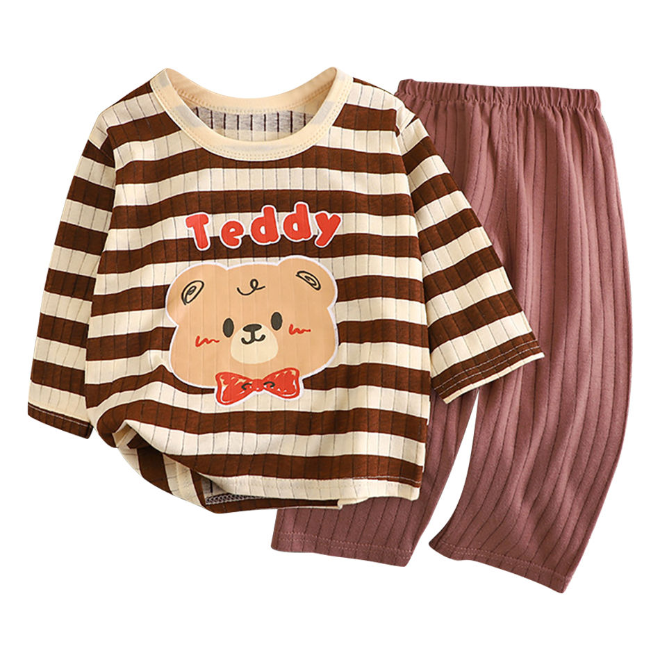 Cute and Comfortable Summer Children Home Wear Long Sleeve Pants Set Cotton Baby