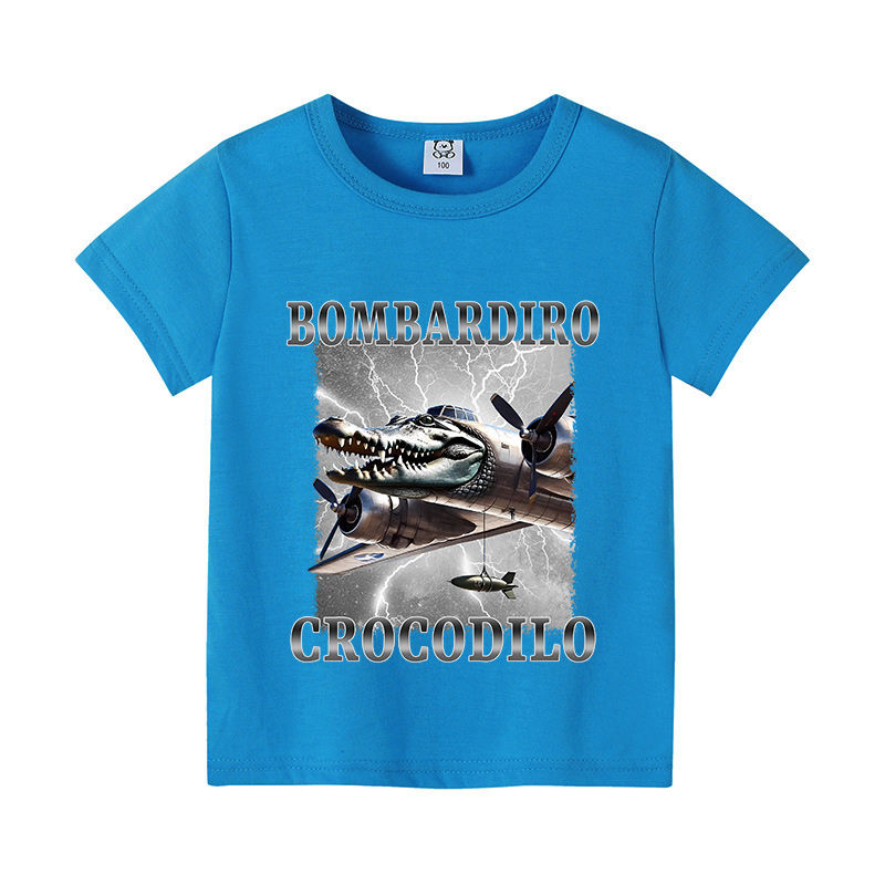 الصورة المصغرة: Italian Brainrot Themed Boys Girl T-shirt Popular Meme Animal Children Clothing 