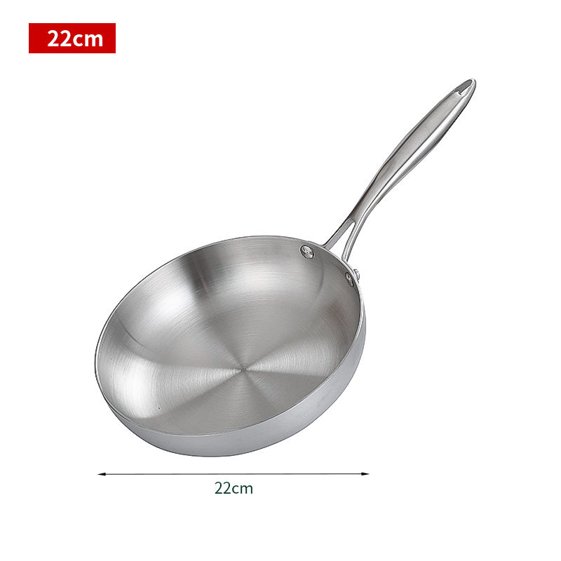 الصورة المصغرة: 304 Stainless Steel Frying Pan, NonStick Pan Fried Steak Pot  Uncoated Kitchen C