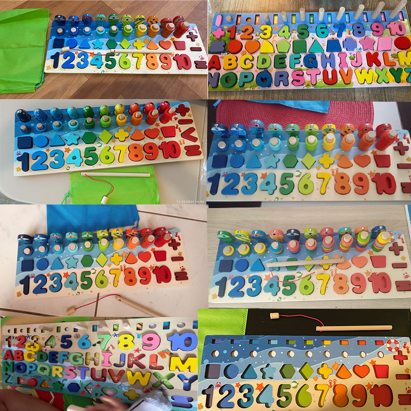 الصورة المصغرة: 3D Preschool Children Educational Toys Wooden Montessori Arithmetic Magnetic Fis