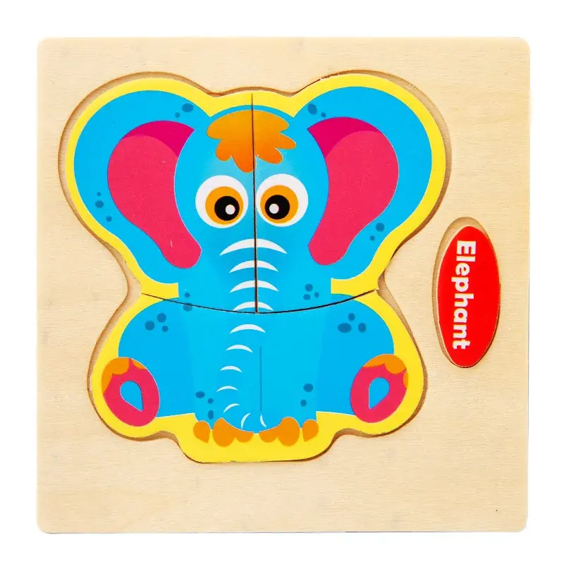 الصورة المصغرة: 3D Wooden Puzzle Jigsaw Toys For Children Wood 3d Cartoon Animal Puzzles Intelli