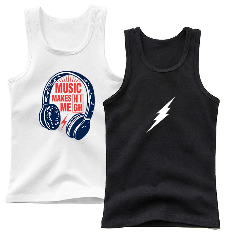 Baby Girls Boys Sleeveless Vests 2024 Summer Kids Camisoles Music Headset Printe