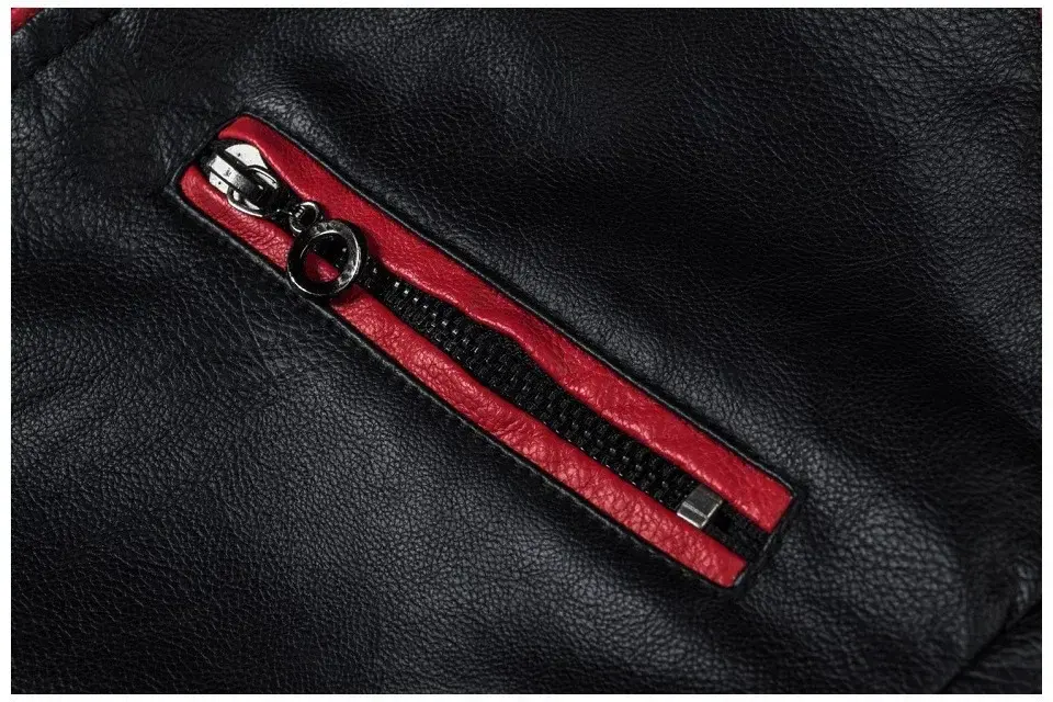 Thumbnail: Biker Jacket Stylish Contrast Colors Classic Biker Overcoat Motor Men Jacket Mot