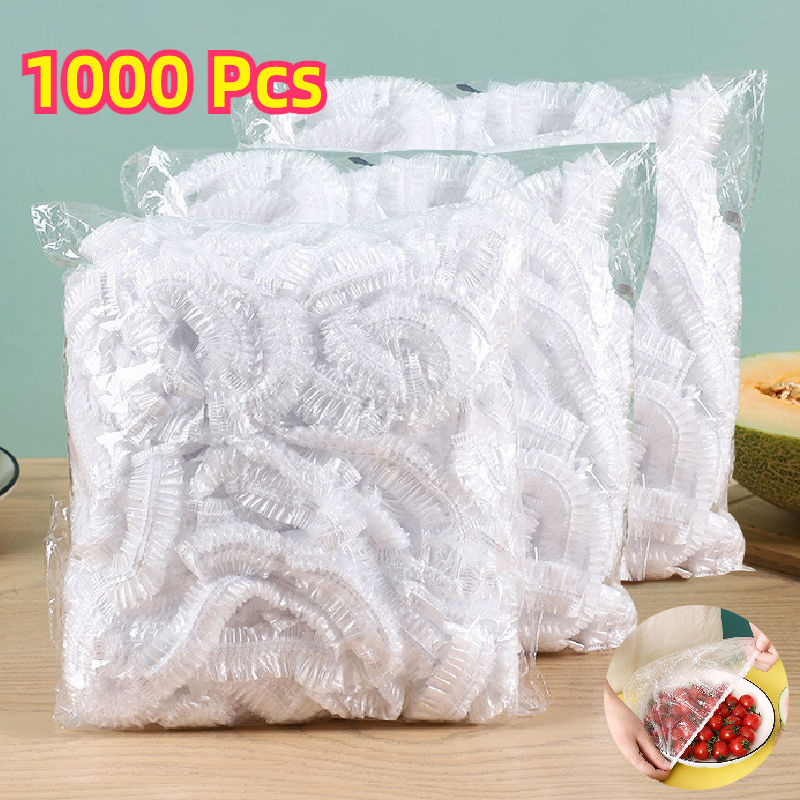 100/500/1000 Pcs Food Grade Elastic Plastic Wrap Disposable Cover Bags Kitchen F