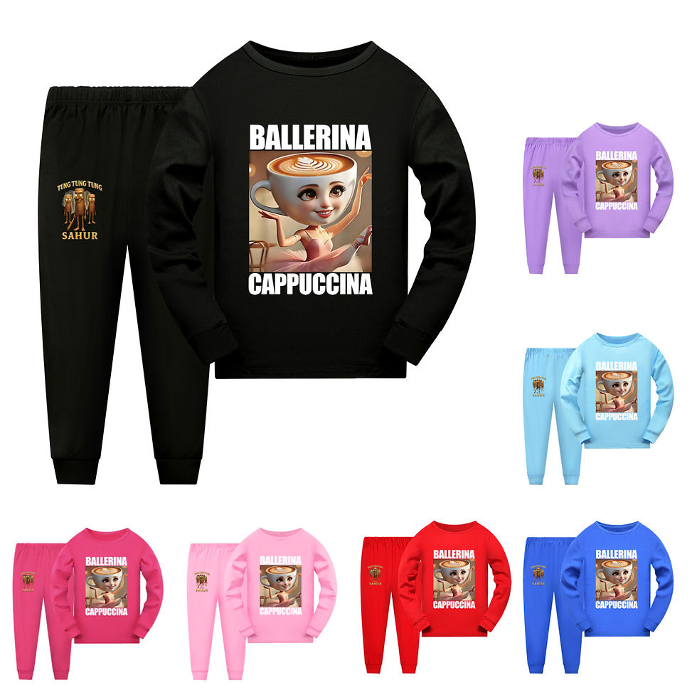 Tralalero Tralala Ballerina Capuccina Italian Brainrot Kids Clothes Girls Pajama