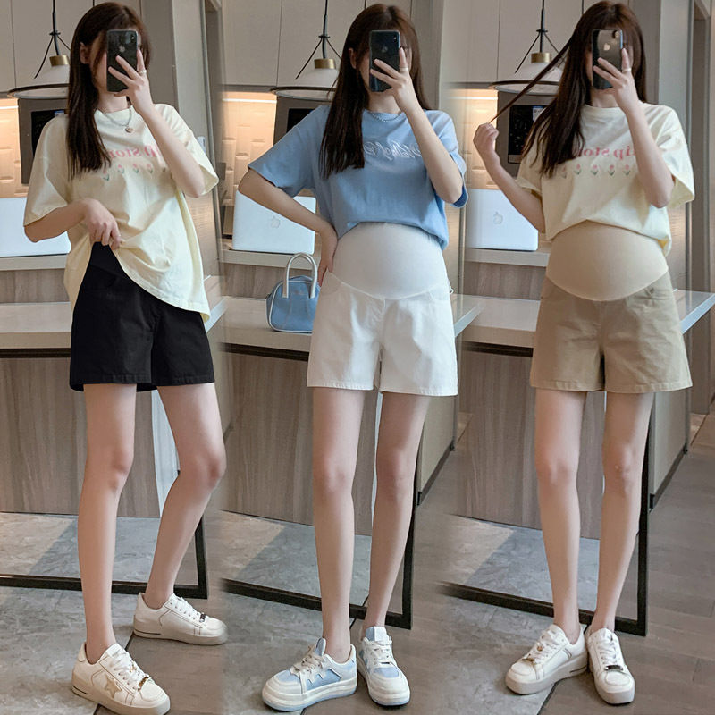 Thumbnail: Spring And Summer Fashion Pregnant Women Shorts Solid Color Casual Abdominal Tro