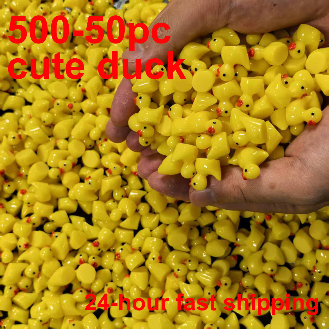 500/50Pcs/set Mini Resin Ducks Tiny Duck Miniature Figures Bulk Little Duck Char