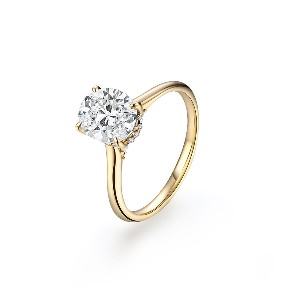 الصورة المصغرة: ATTAGEMS Oval Cut 9*7mm 2CT D VVS1 Moissanite Rings S925 Sterling Silver for Wom