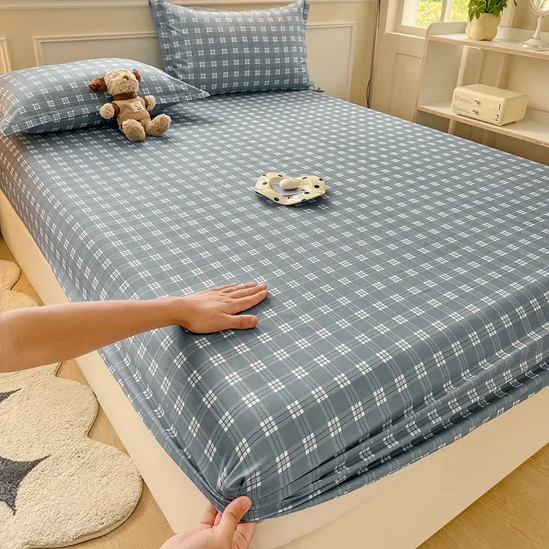 Thumbnail: New Fitted Sheet with Elastic Bands Non Slip Adjustable Mattress Cover for Doubl