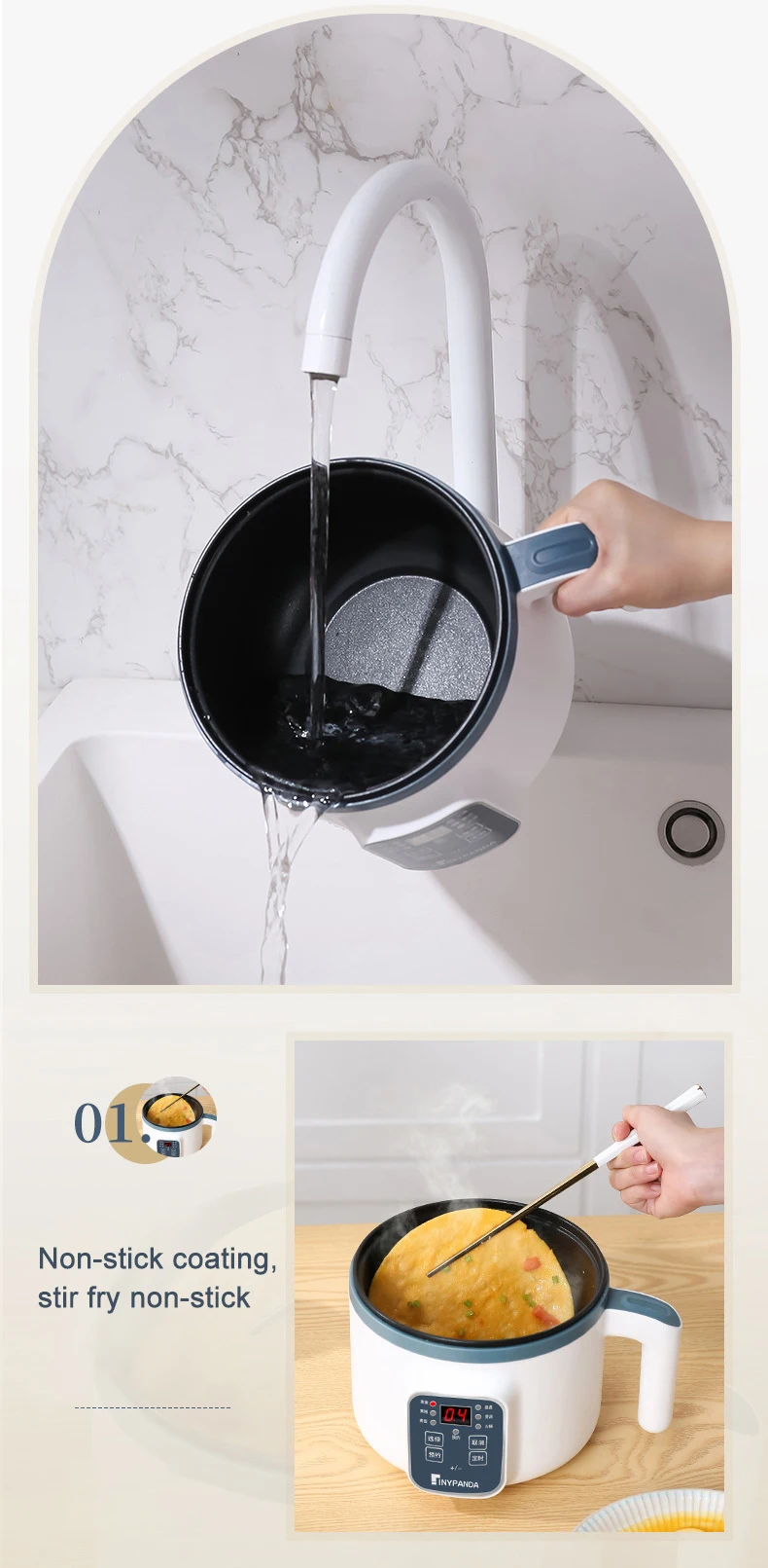 Thumbnail: Rice cooker multi-function pot multi-function pot mini hot pot pot soup househol