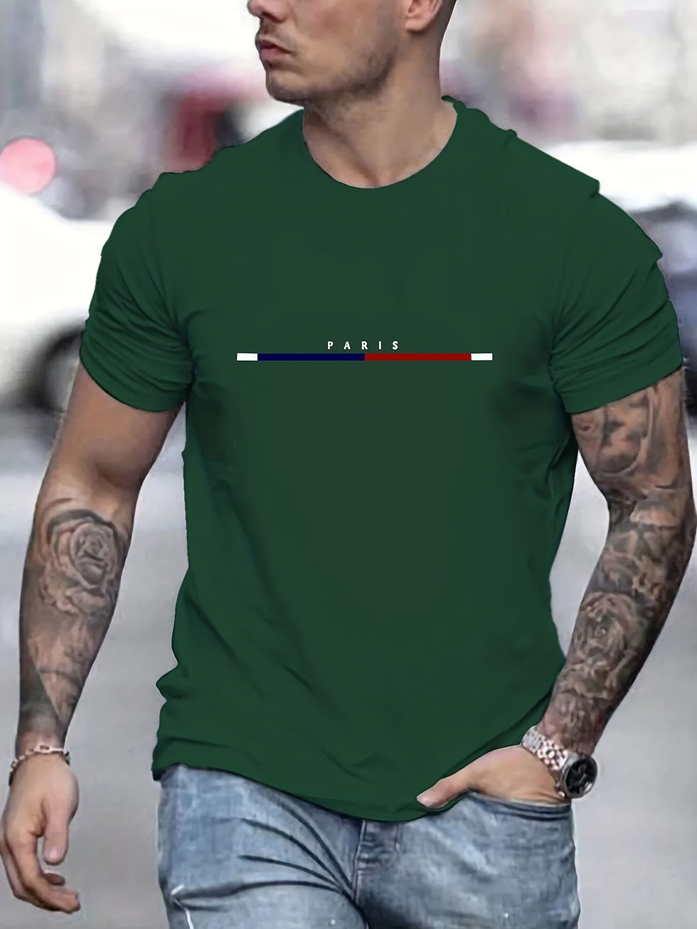 الصورة المصغرة: Paris Print Hoodies Tshirt  For Men Casual Autumn Winter