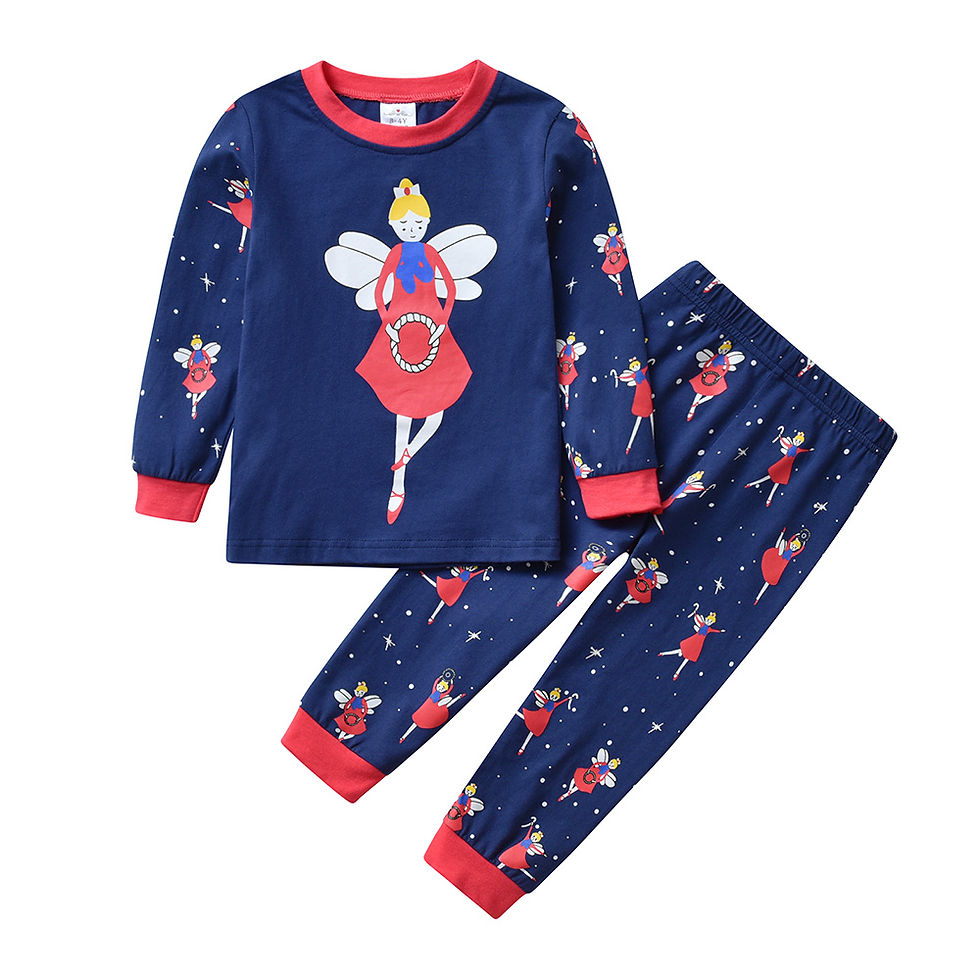 DXTON Girls Cartoon Homewear Sets Children Long Sleeve T Shirt and Pants Casual