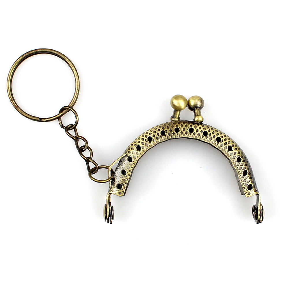 الصورة المصغرة: 10Pcs 5CM Metal Coin Purse Frame For Bag With Key Ring Hardware Kiss Clasp To Th