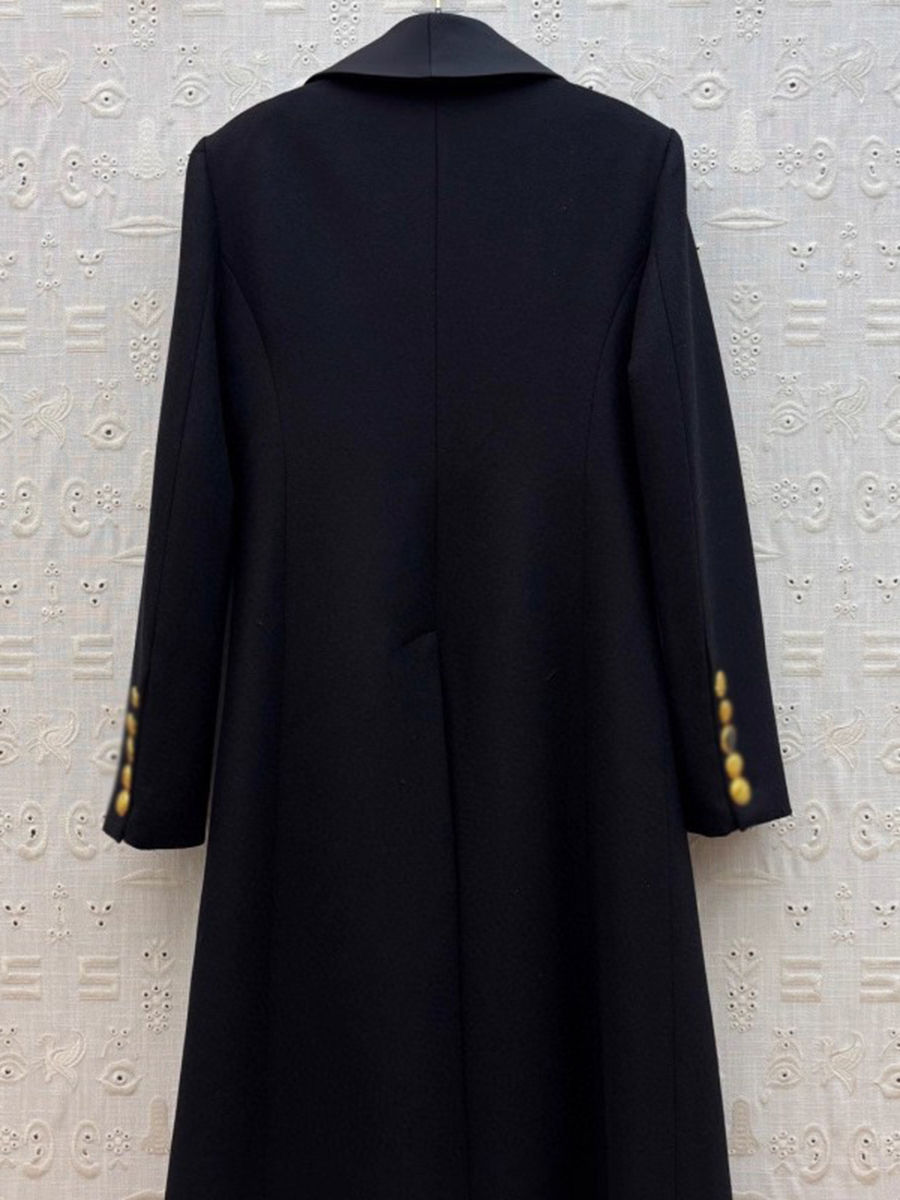 Thumbnail: TWOTWINSTYLE Solid Loose Spliced Buttons Temperament Blazers for Women Lapel Lon