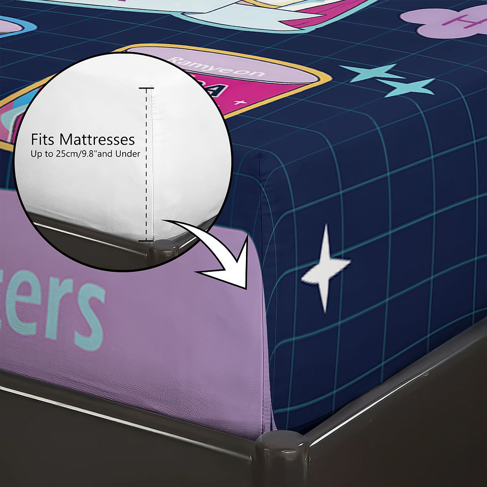 Thumbnail: 3pcsK-Pop Demon Hunters Printed coreless Fitted Sheet Set Multi Size Soft Bed Co