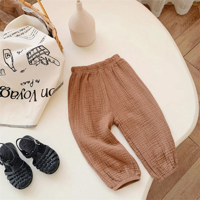 Thumbnail: Sweet Girls Cotton Linen Pants Baby Kids Casual Loose Harem Pants Spring Summer 