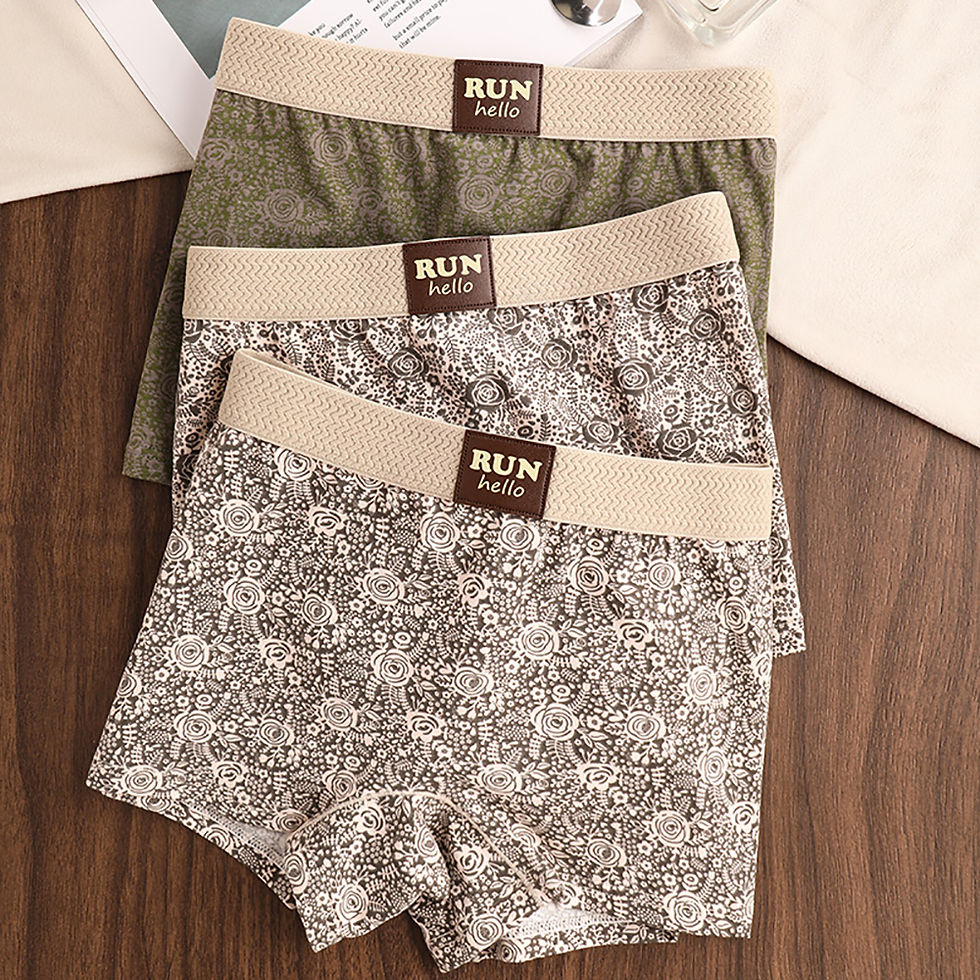 الصورة المصغرة: 3PCS/Pack Autumn Winter Cotton Vintage Rose Print Panties for Women Antibacteria
