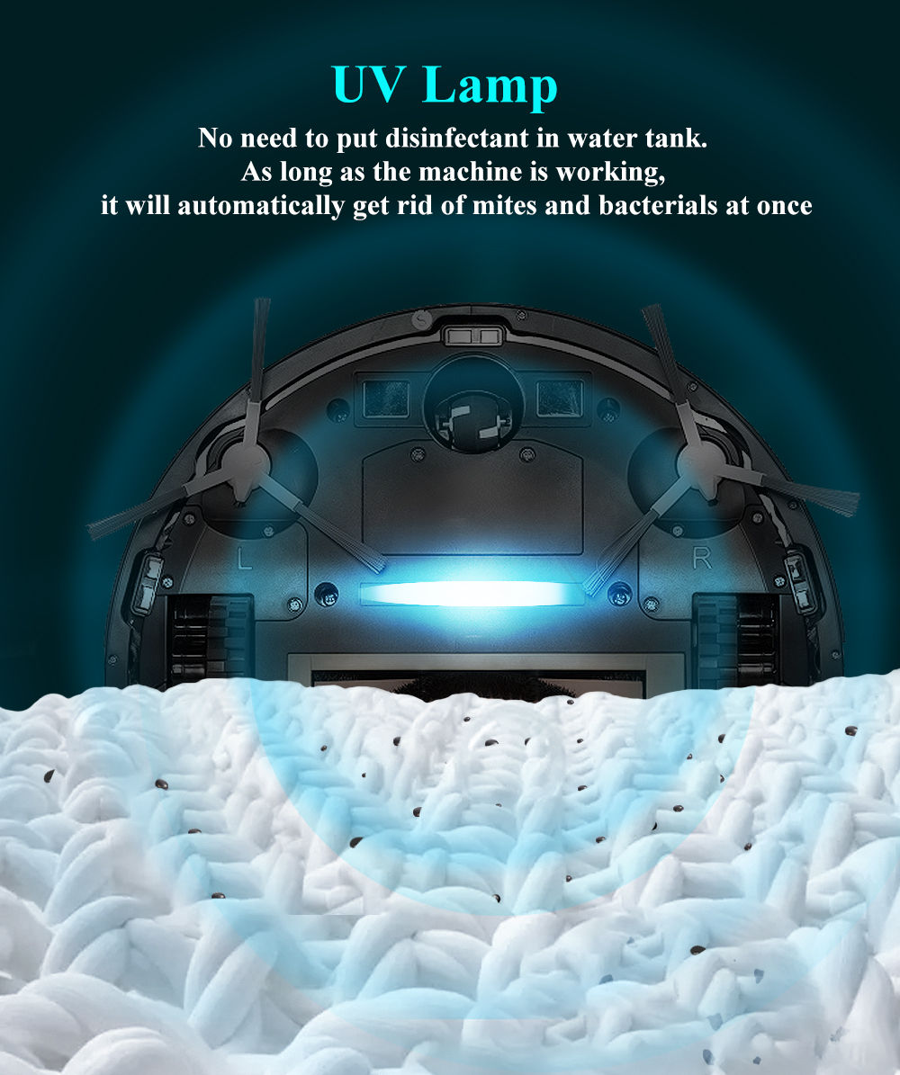 Robot Vacuum Cleaner ABIR X8,Laser Lidar,6500pa Suction,Multi-Floor Map,UV Lamp,