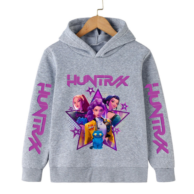 الصورة المصغرة: 90s Y2k Hip Hop Hoodie Manga Kids Kpop Demon Hunters Children's Sweatshirt Cute 