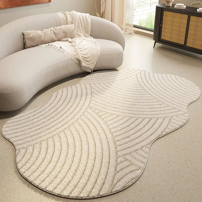 Thumbnail: Large Area Living Room Carpet Simple Beige Thickened Bedroom Bedside Leisure Rug