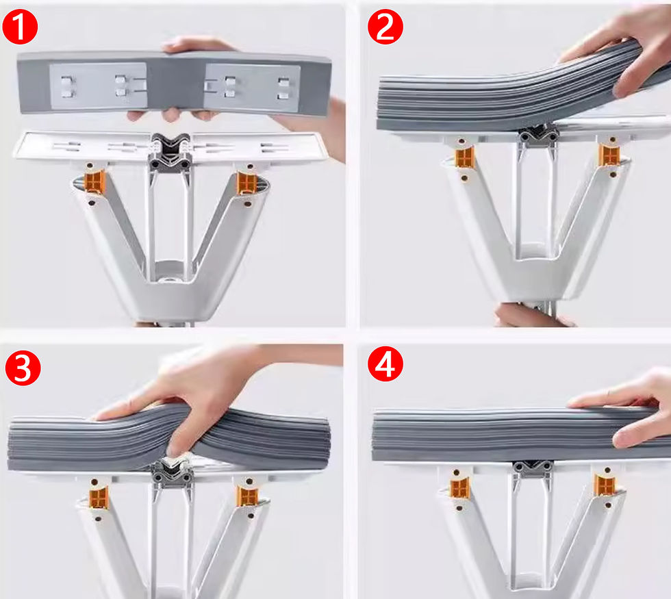 الصورة المصغرة: Squeezed Self Draining Rubber Cotton Mop Hand Free Magic Self-Cleaning Flat Mop 