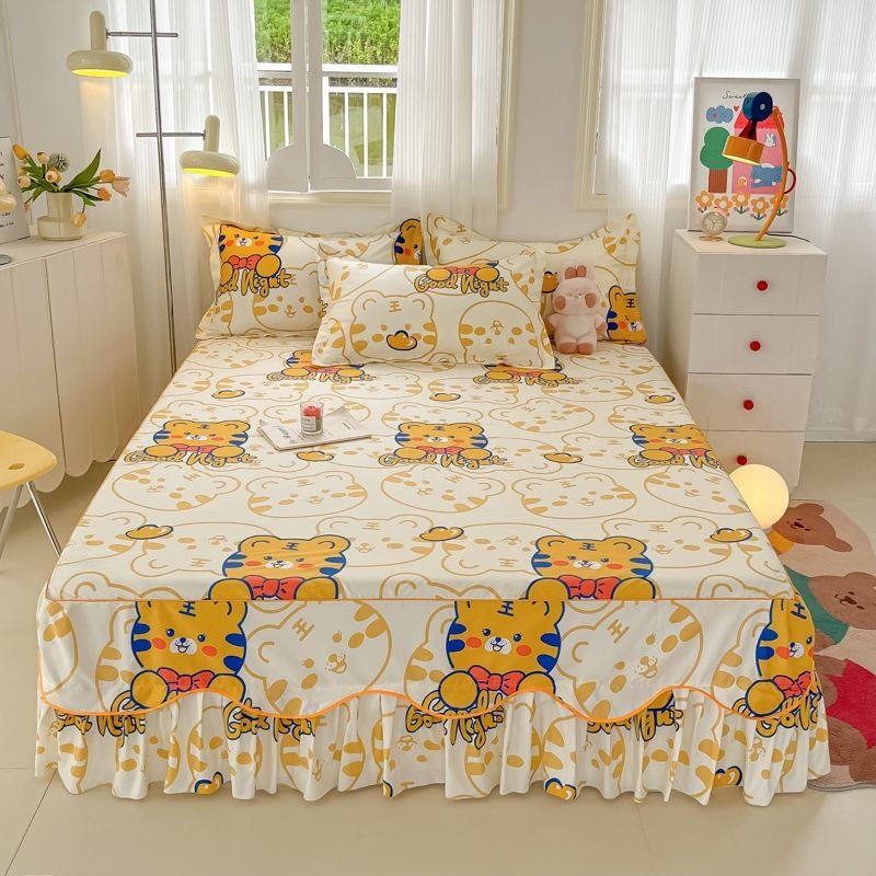 Thumbnail: 3Pcs/Lot Home Textile Luxury Bed Skirt Sheet Ruffle Lace Mattress Cover Soft Flo