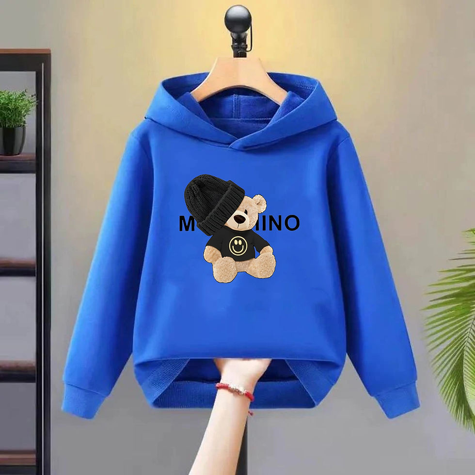 الصورة المصغرة: Children Hoodies Little Bear print Tops Toddler 3-12 Year Sweatshirr Coat black 