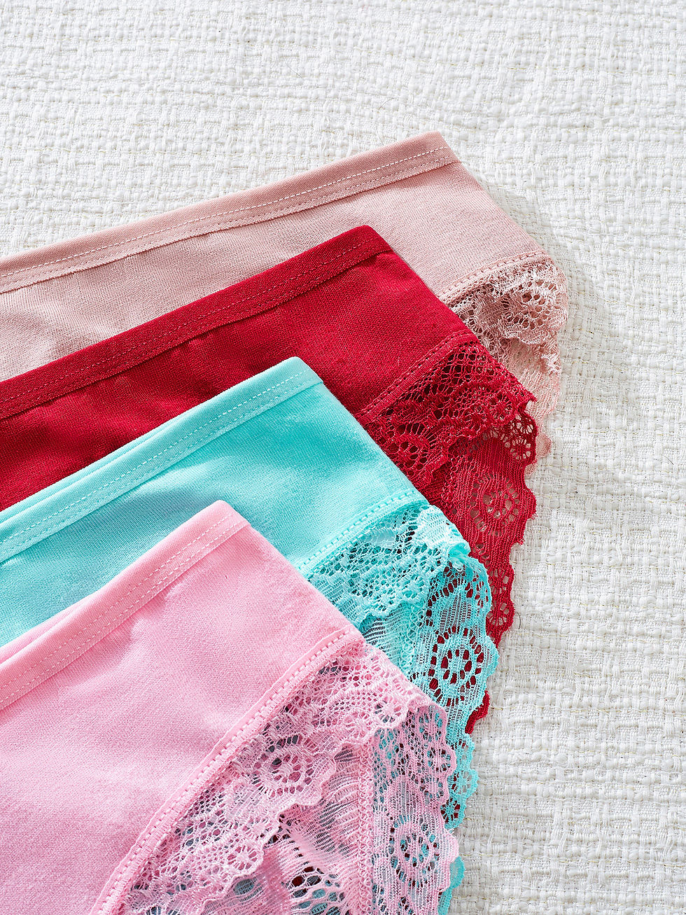 الصورة المصغرة: 12-Pack Mixed Color Lace Sexy Cotton Ladies Triangle Panties Comfortable No-Bell