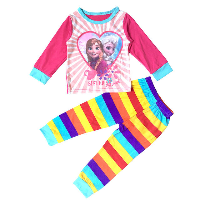 الصورة المصغرة: Frozen 2 Girls Pajamas Anna Elsa Princess Kids Sleepwear Children Cartoon Clothi