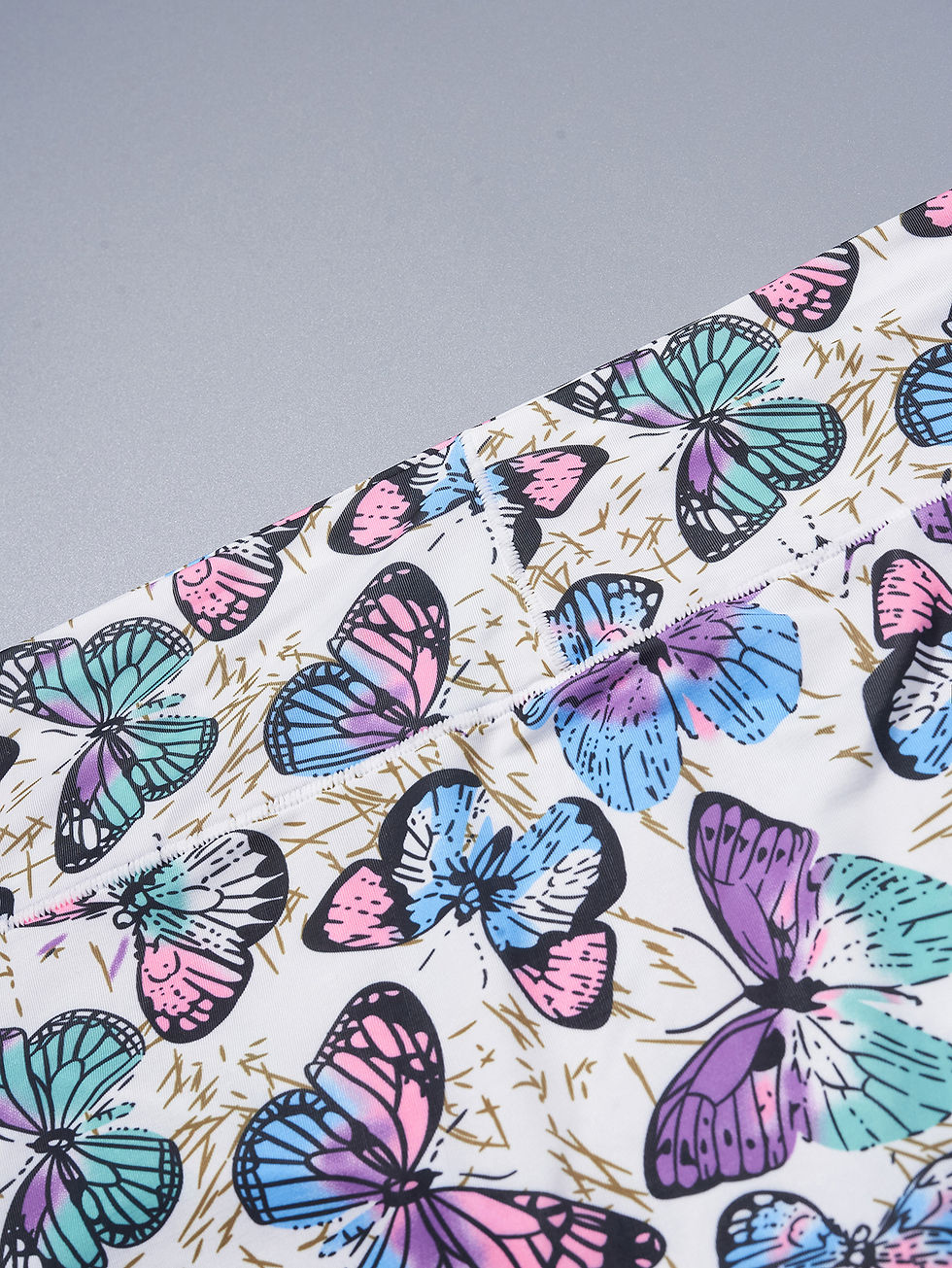 الصورة المصغرة: Large casual butterfly print high waisted four pack women's underwear