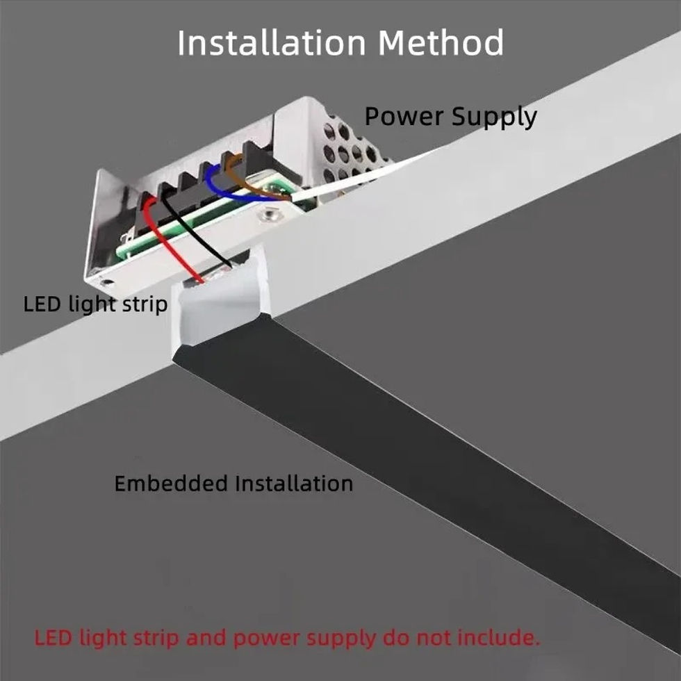 Thumbnail: 1M-5M Embedded LED Neon Tube Black White Soft Recessed IP65Waterproof Silicone C