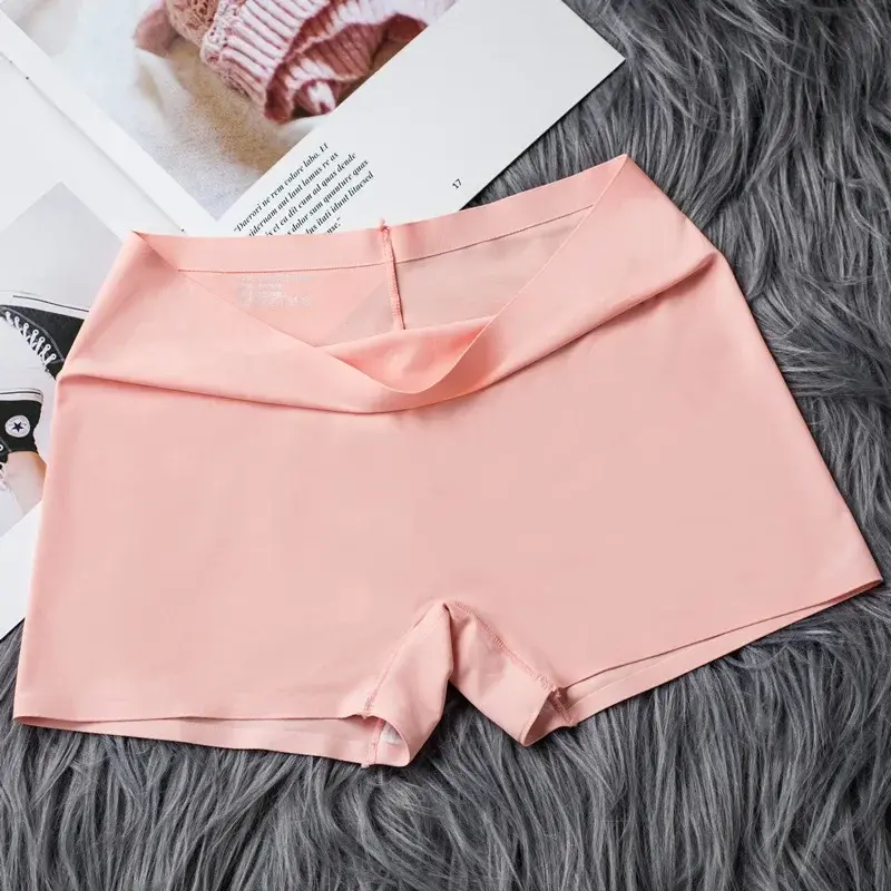 Thumbnail: Short Woman Summer Autumn Ice Silk Seamless Ladies Boxer Cotton Crotch Boyshorts