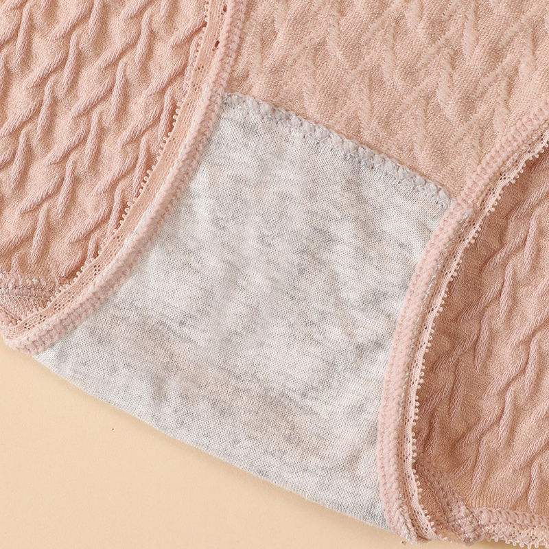 الصورة المصغرة: Plus Size Women Cotton Panties with High Waist Natural Silk Antibacterial Pure C