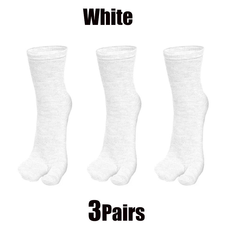 الصورة المصغرة: 3/6 Pairs Tabi Toe Socks for Men Women Fashion Japanese Style Cotton Solid Two F