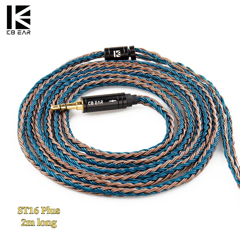 KBEAR ST16 Plus 5N OCC Silver-Plated Wire 2m IEM Cable QDC Balanced Replaceable