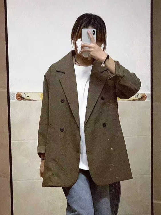 الصورة المصغرة: Women Blazer Spring and Autumn 2024 New Fashion Korean Vintage Suit Jacket Femal