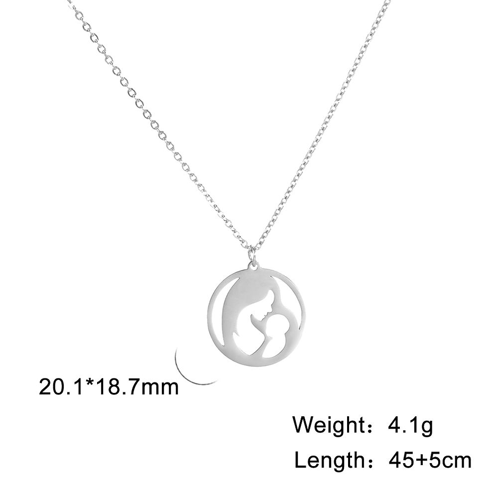 الصورة المصغرة: Cazador Lovely Family Pendant Necklaces Mom Dad Children Baby Pregnant Woman Sta