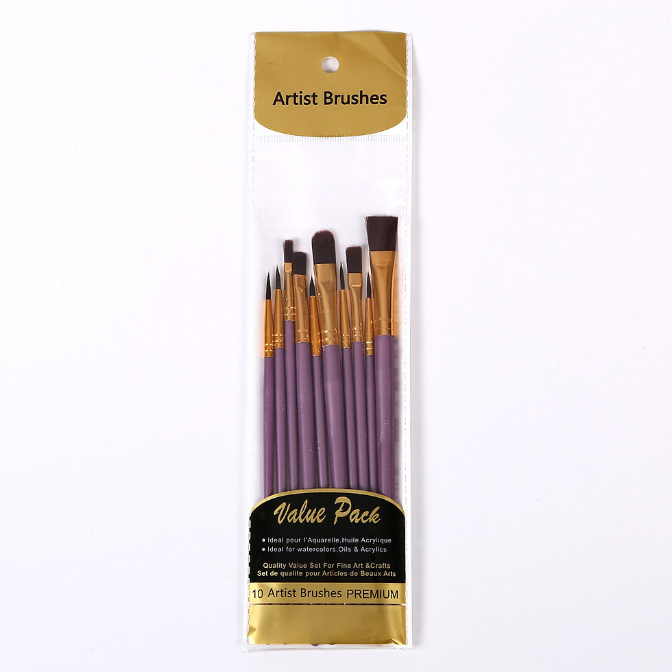الصورة المصغرة: 10 Pcs Full Set Nylon Hair Artist Paint Brush Professional Oil Watercolor Acryli