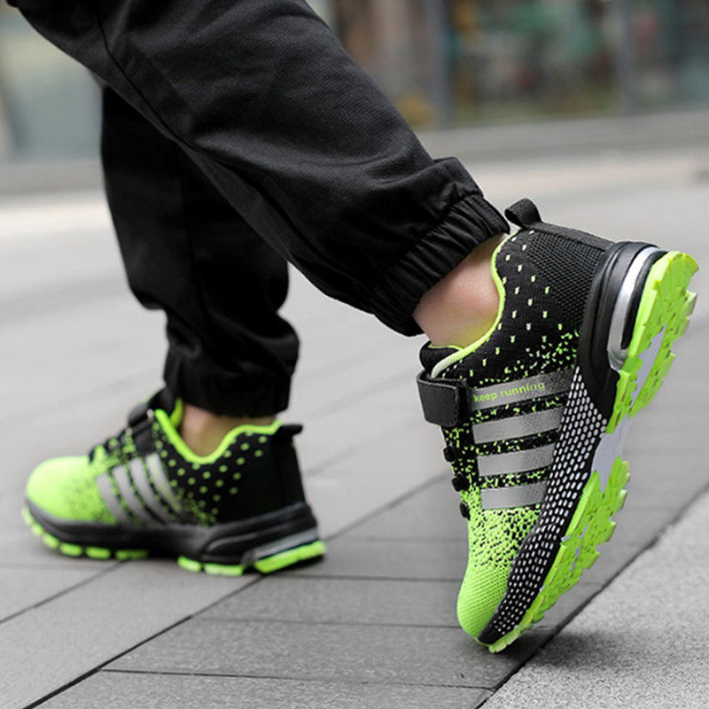 الصورة المصغرة: New Blue Childrens Running Shoes Size 28-39 Mesh Boys Sports Shoes Light  Anti-S