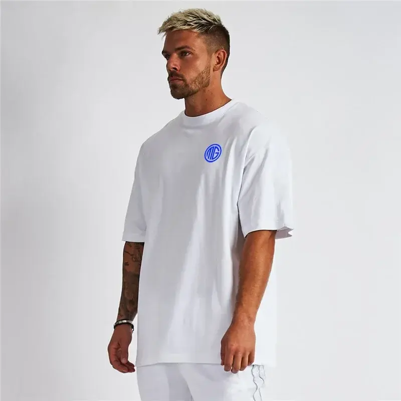 Thumbnail: Summer Bodybuilding Fitness Gym Sports New Fashion Casual 100% Cotton Oversized 
