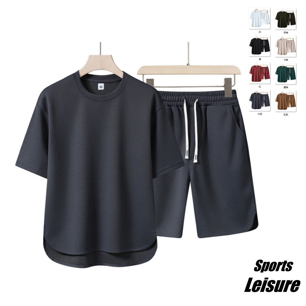 2025 Fashion Breathable short-sleeved T-shirts+Shorts 2-piece sets Sports Runnin