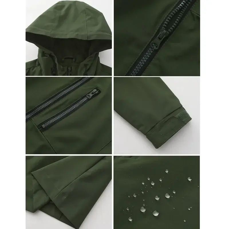 Thumbnail: Green Women's Hooded Long Jacket, Fashion Casual Coats, European Size S-3XL, Tre